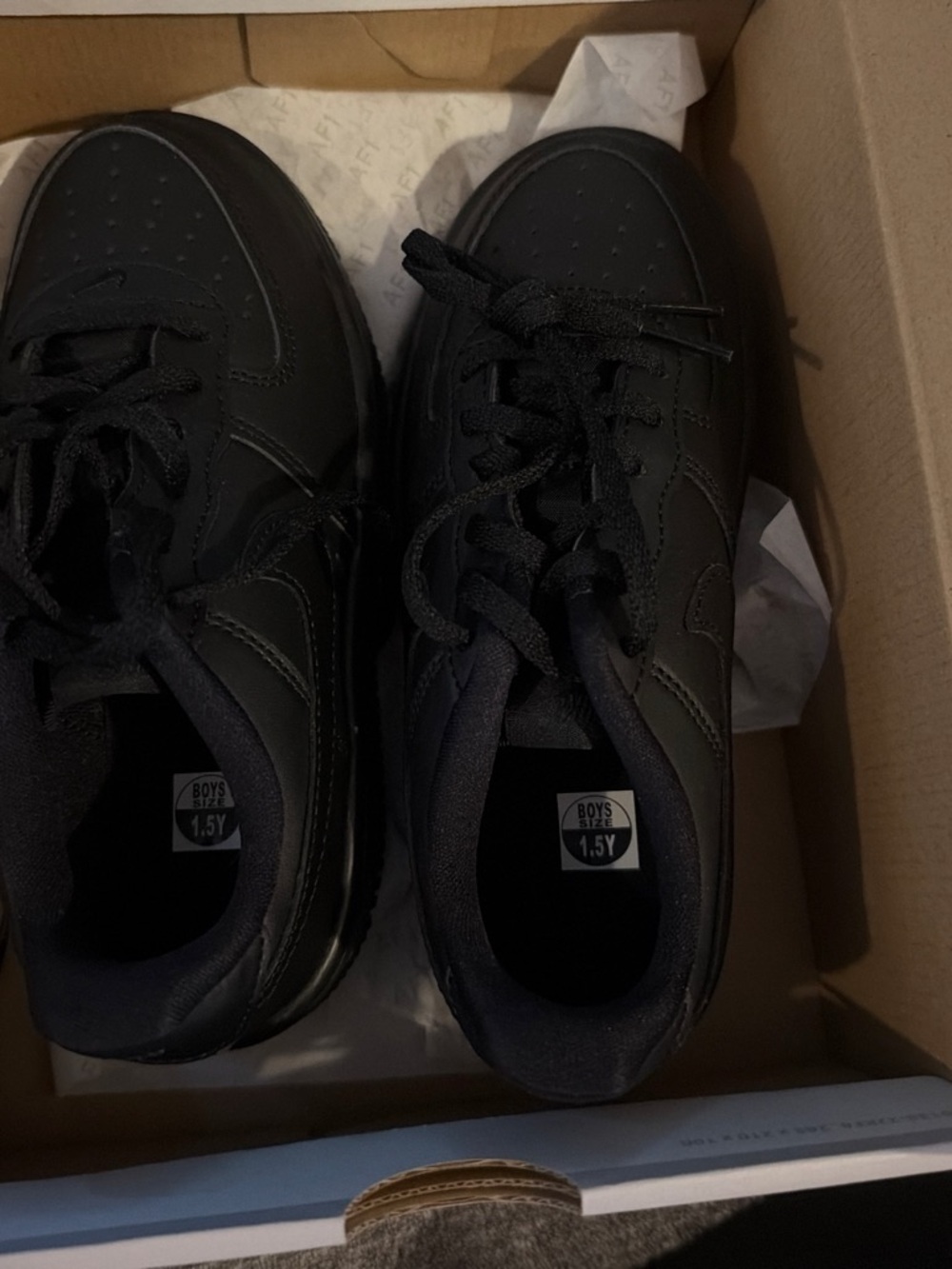 Boys Black Air Force Sneakers